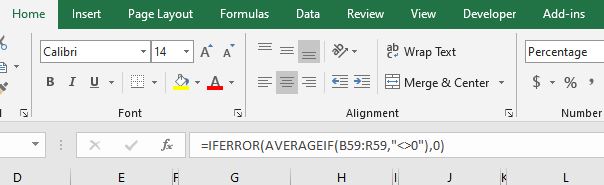 Format Bar example for DIV/0