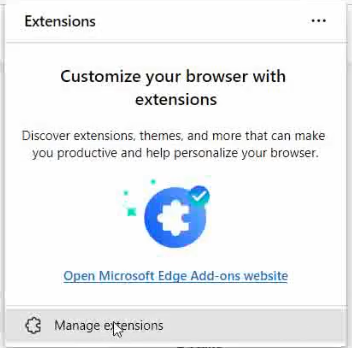 Manage Extensions